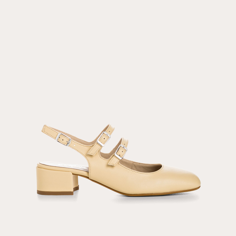 Babies slingbacks Rosewood en cuir à double bride | Reqins