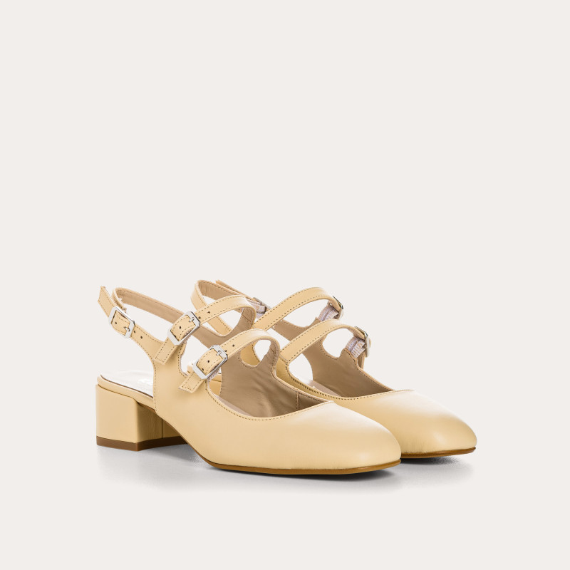 Babies slingbacks Rosewood en cuir à double bride | Reqins