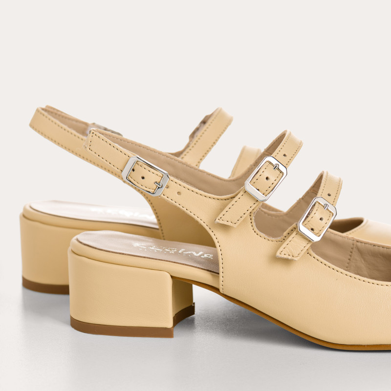 Babies slingbacks Rosewood en cuir à double bride | Reqins