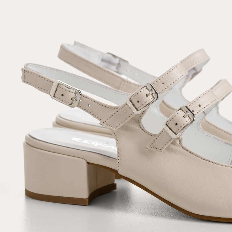 Babies slingbacks Rosewood en cuir à double bride | Reqins