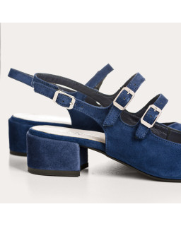 Babies slingback Rosewood en cuir velours | Reqins