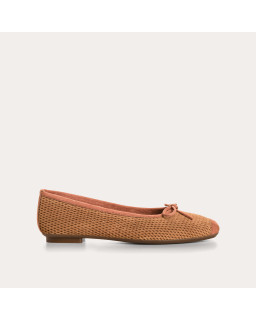 Harmony Ballerinas in perforated suede with square tip