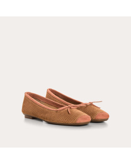 Harmony Ballerinas in perforated suede with square tip