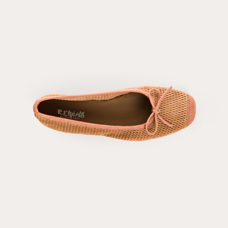 Harmony Ballerinas in perforated suede with square tip