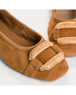 Havin leather ballerinas with jewel buckles