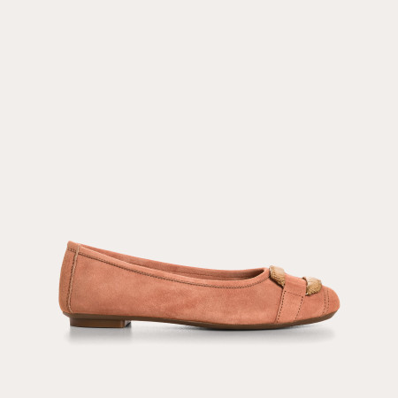 Ballerines Havine en cuir velours à boucle bijou | Reqins