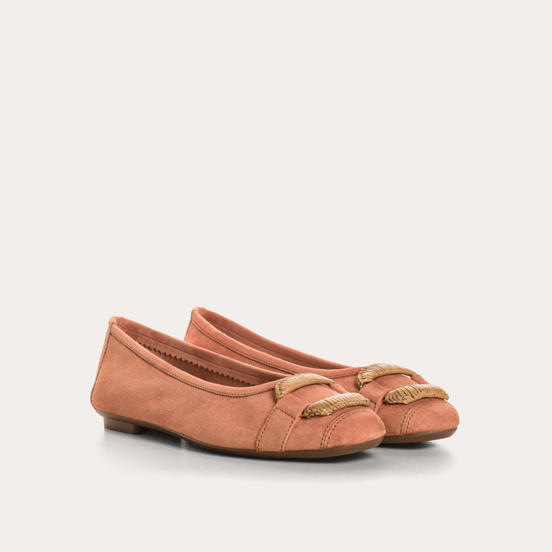 Havin leather ballerinas with jewel buckles