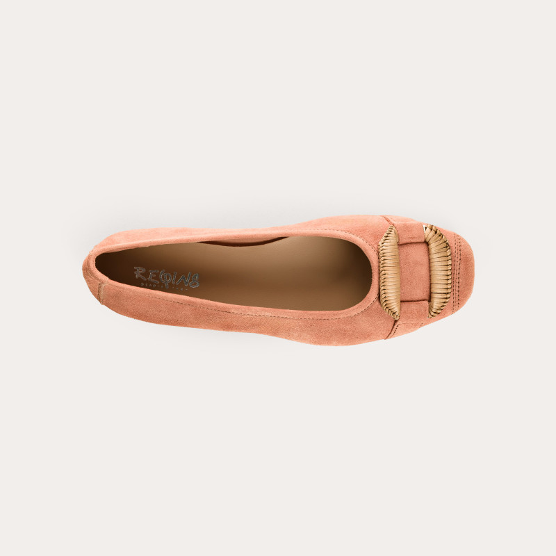 Havin leather ballerinas with jewel buckles