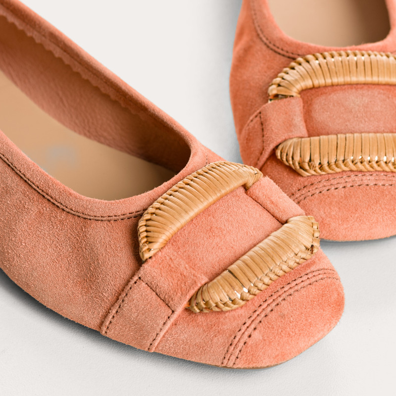 Ballerines Havine en cuir velours à boucle bijou | Reqins