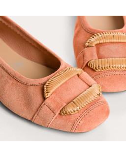 Havin leather ballerinas with jewel buckles