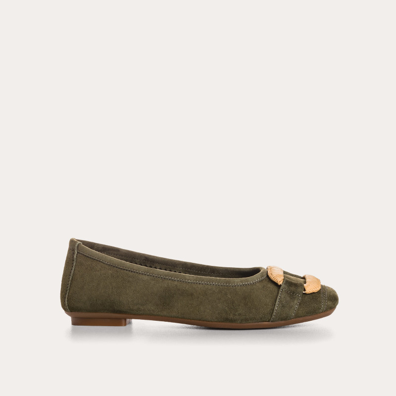 Havin leather ballerinas with jewel buckles