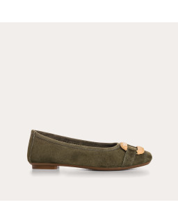 Ballerines Havine en cuir velours à boucle bijou | Reqins