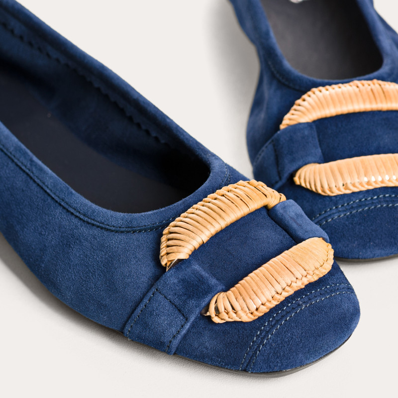 Havin leather ballerinas with jewel buckles