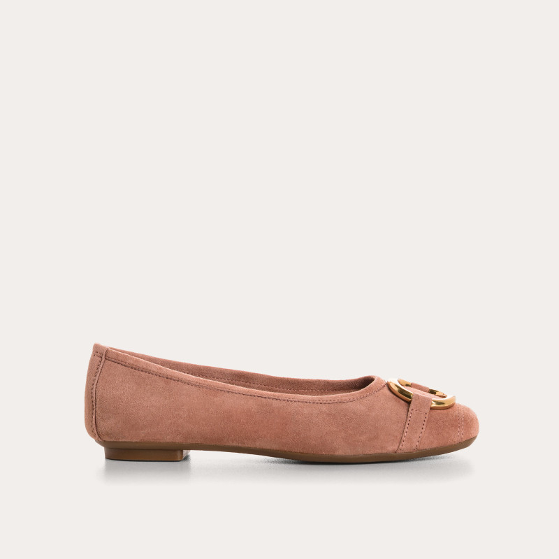 Helna suede ballerinas with round buckle