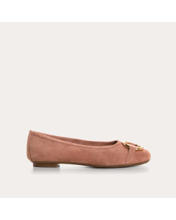 Helna suede ballerinas with round buckle
