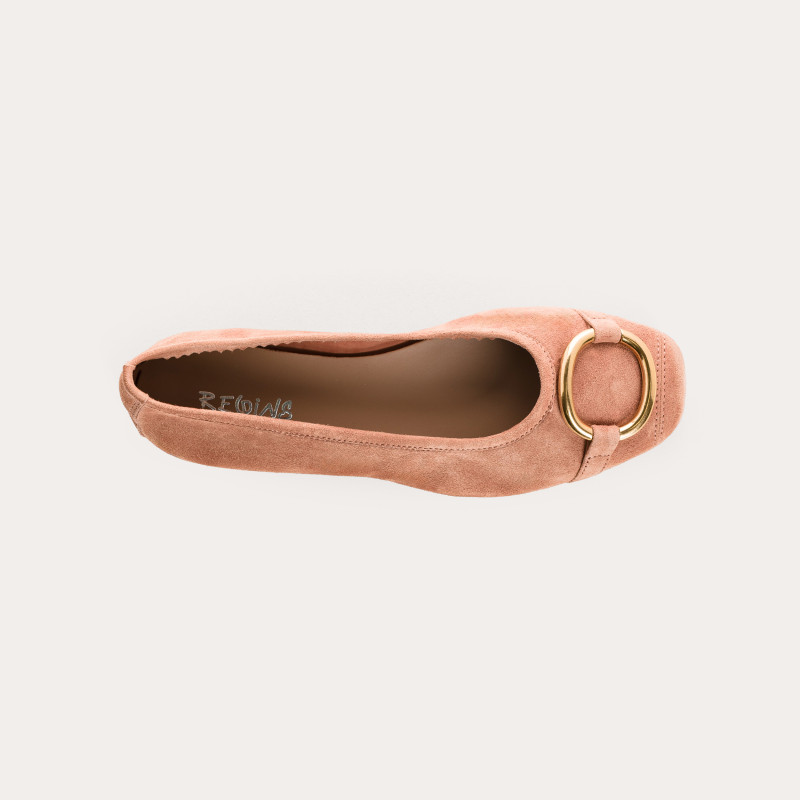 Helna suede ballerinas with round buckle