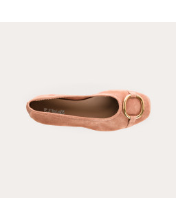 Ballerines Helna en cuir velours à boucle ronde | Reqins