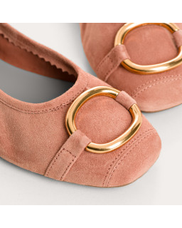 Helna suede ballerinas with round buckle
