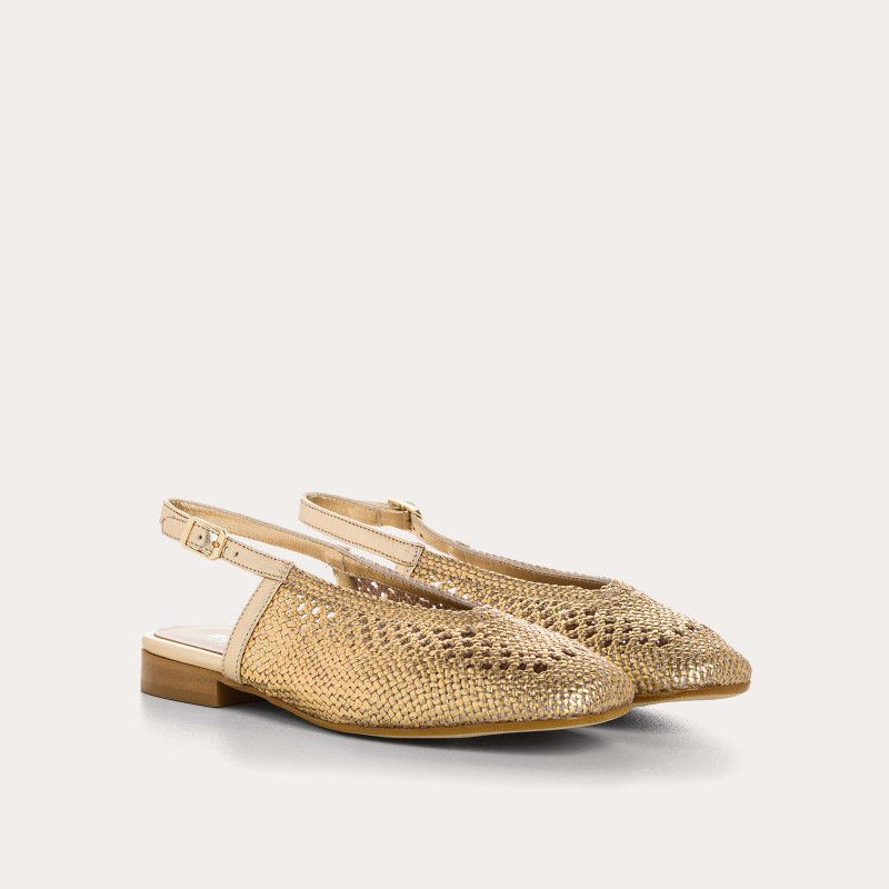 BALLERINES SLINGBACK EN CROCHET MÉTALLISÉ CYRIELLE