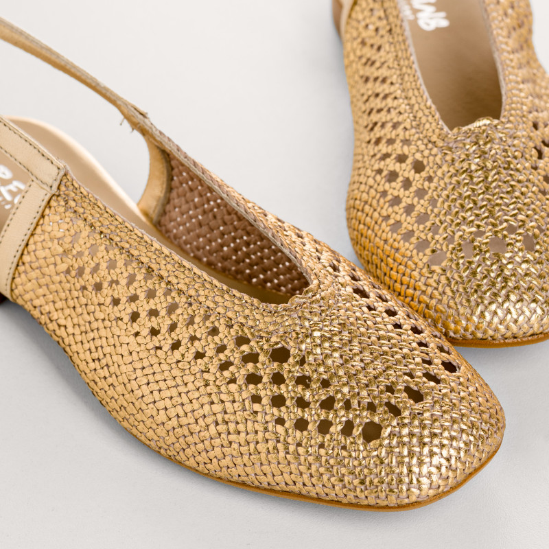 BALLERINES SLINGBACK EN CROCHET MÉTALLISÉ CYRIELLE