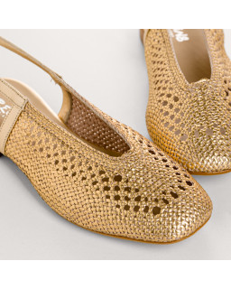BALLERINES SLINGBACK EN CROCHET MÉTALLISÉ CYRIELLE