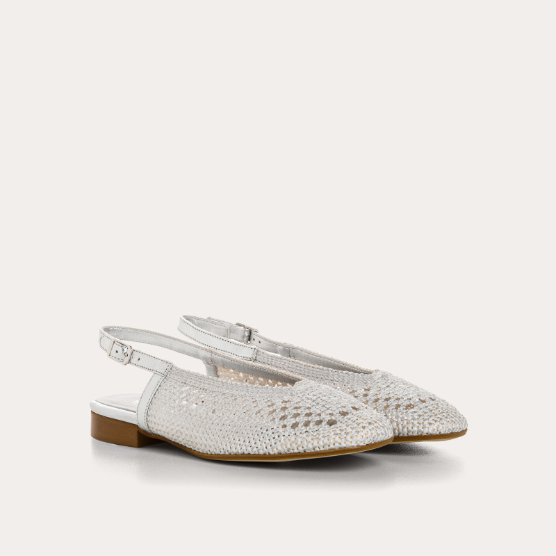 BALLERINES SLINGBACK EN CROCHET MÉTALLISÉ CYRIELLE