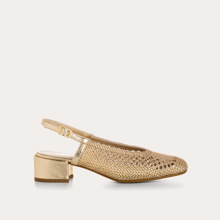 Ravel Metallics Crochet Slingback Ballerinas | Reqins