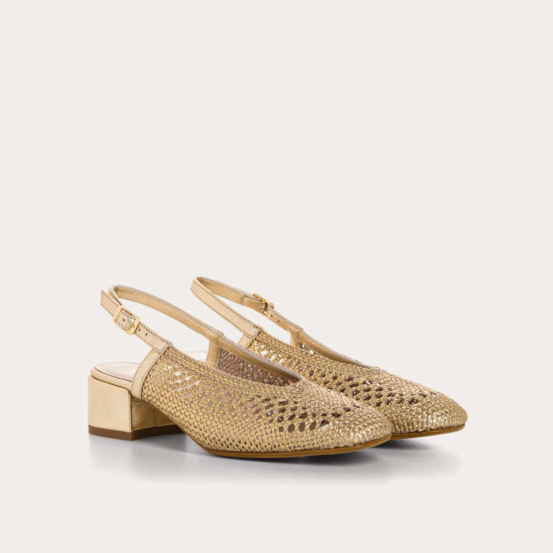 Ravel Metallics Crochet Slingback Ballerinas | Reqins