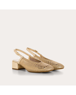 Ravel Metallics Crochet Slingback Ballerinas | Reqins