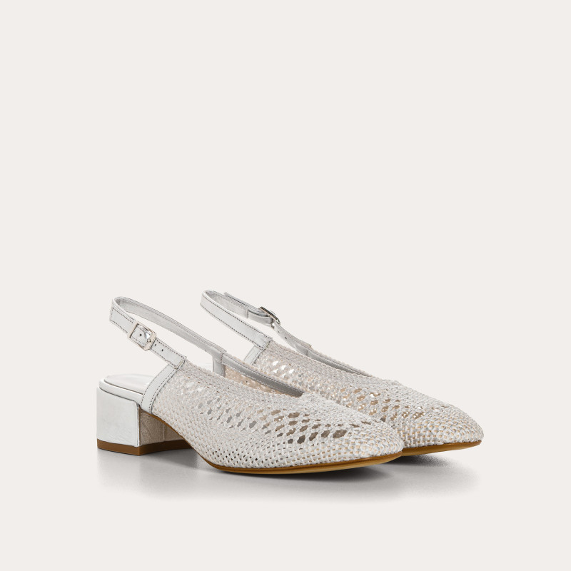 Ravel Metallics Crochet Slingback Ballerinas | Reqins