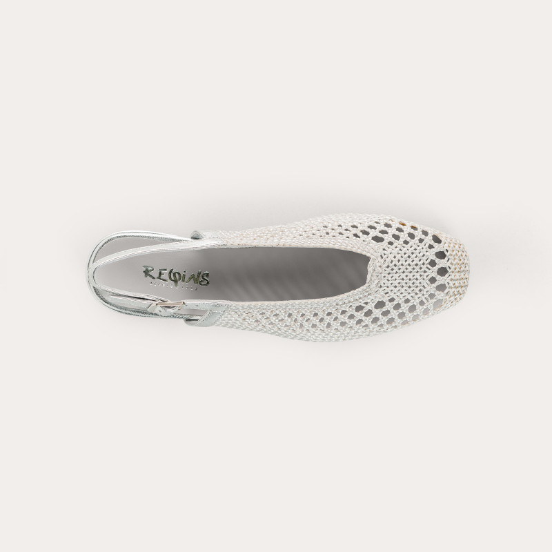 Ravel Metallics Crochet Slingback Ballerinas | Reqins