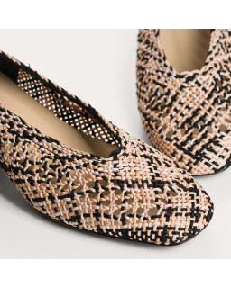 Rika Crochet Heeled Ballerinas | Elegant 3.5 cm Heel | Reqins