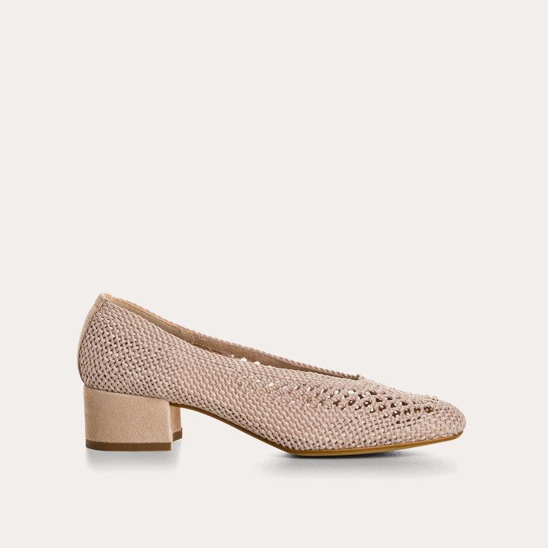 Rika Crochet Heeled Ballerinas | Elegant 3.5 cm Heel | Reqins