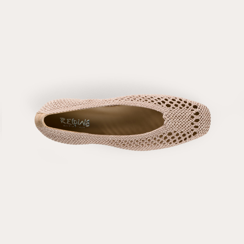 Rika crochet square heel ballerinas