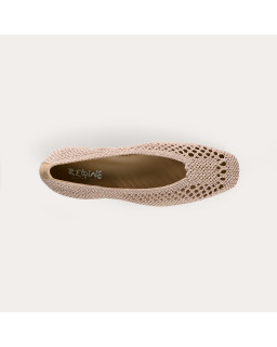 Rika crochet square heel ballerinas