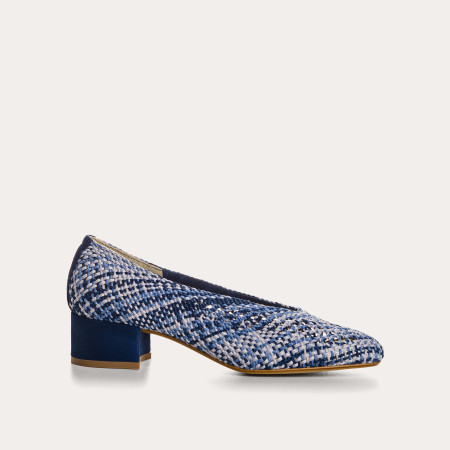 Rika Crochet Heeled Ballerinas | Elegant 3.5 cm Heel | Reqins