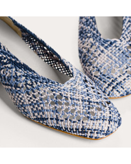 Rika crochet square heel ballerinas