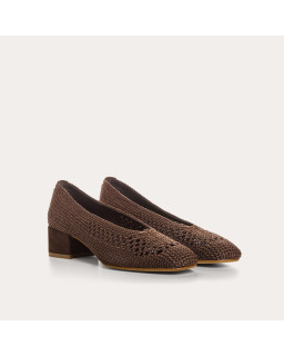 Rika crochet square heel ballerinas