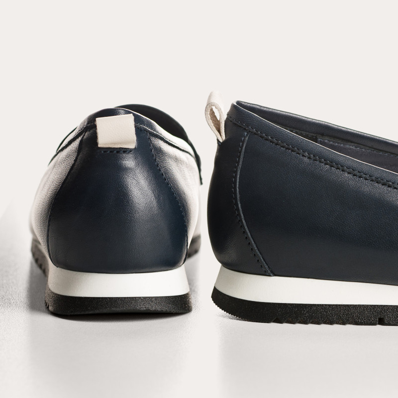 Mocassins Barbade blanc en cuir lisse | Reqins