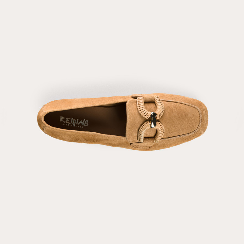 Hadrien Suede Loafers with Jewel Buckle | Reqins