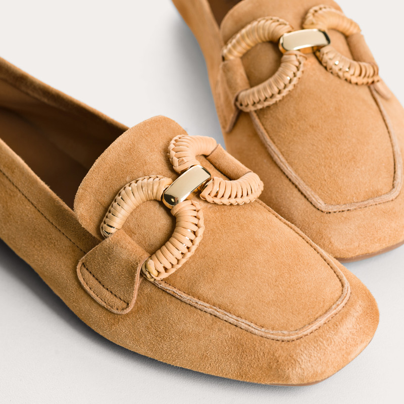 Hadrien Suede Loafers with Jewel Buckle | Reqins