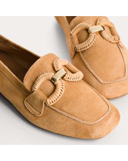 Hadrien Suede Loafers with Jewel Buckle | Reqins