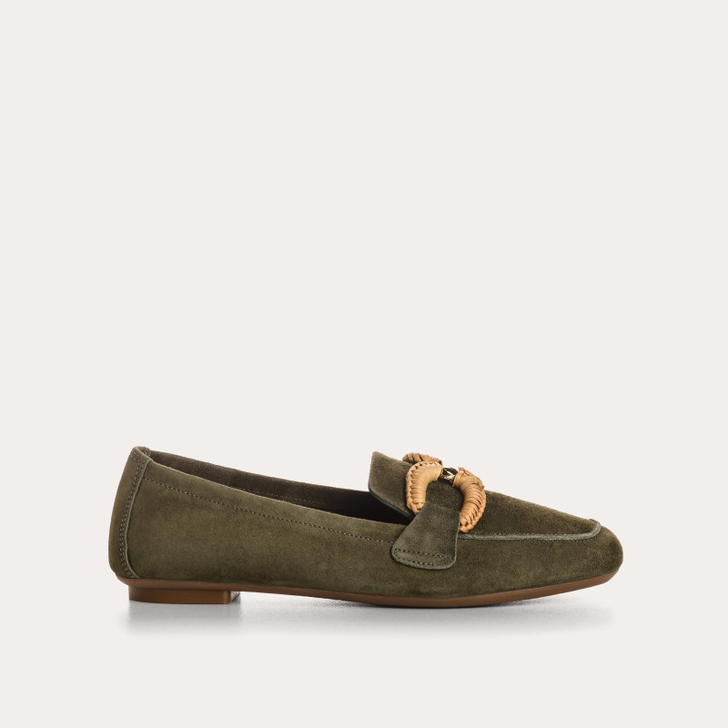 Hadrien Suede Loafers with Jewel Buckle | Reqins