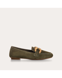 Hadrian leather loafers velvet with jewel buckles