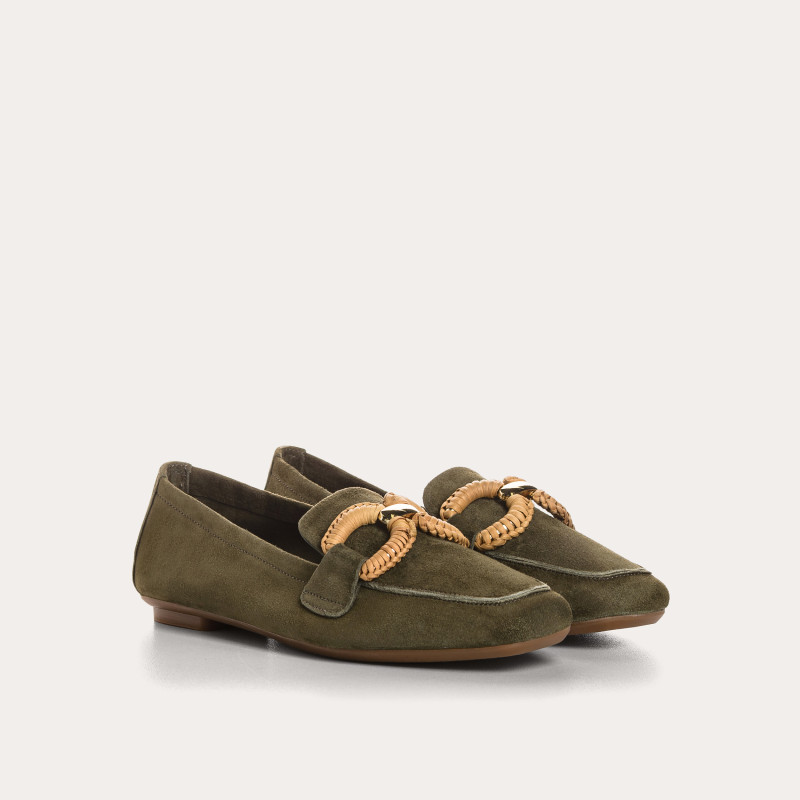 Hadrien Suede Loafers with Jewel Buckle | Reqins