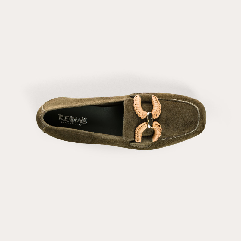 Hadrien Suede Loafers with Jewel Buckle | Reqins