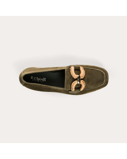 Hadrien Suede Loafers with Jewel Buckle | Reqins