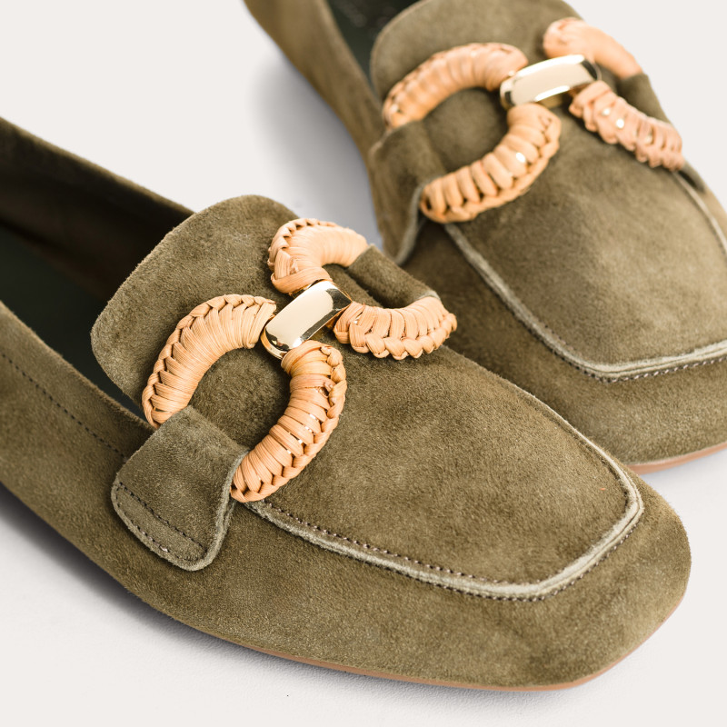 Mocassins Hadrien en cuir velours à boucle bijou | Reqins