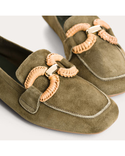 Hadrien Suede Loafers with Jewel Buckle | Reqins