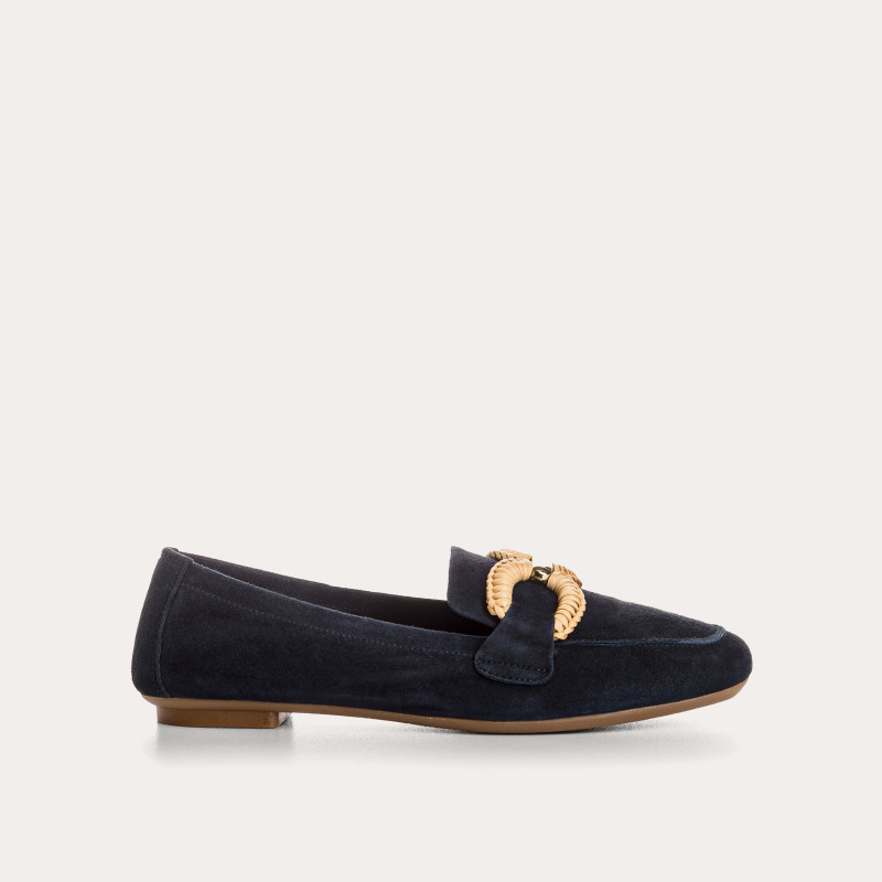 Hadrien Suede Loafers with Jewel Buckle | Reqins